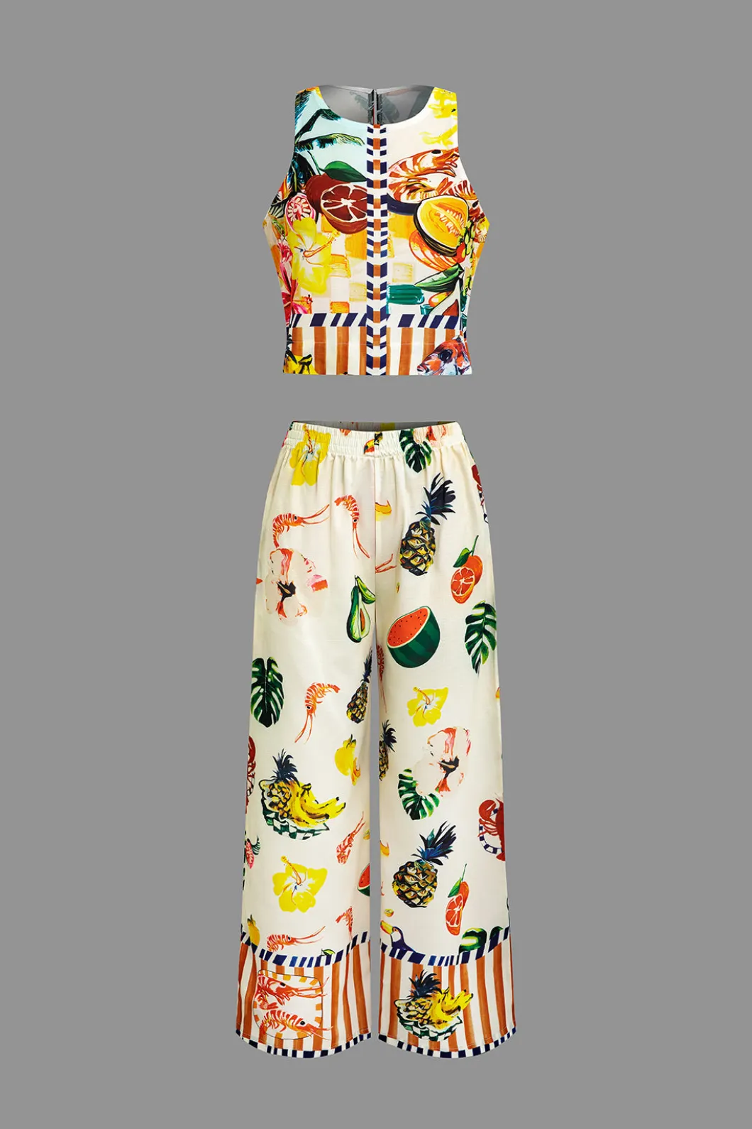 Tropical Print Tank Top And Pants Set>MICAS Outlet