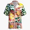 Tropical Print Tie Front Crop Shirt>MICAS Discount