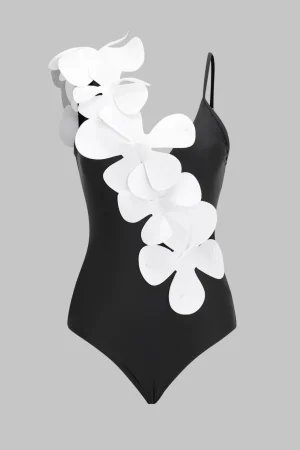 Tummy Control Appliques Detail One-Piece Swimsuit>MICAS Discount