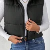 Turtleneck Zip-Up Puffer Vest>MICAS Fashion