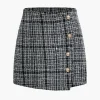 Tweed Button Mini Skirt>MICAS Outlet