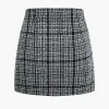 Tweed Button Mini Skirt>MICAS Outlet