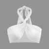 Twist Halter Knot Crop Tube Top>MICAS Hot