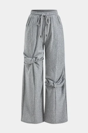 Twist Knot Drawstring Pocket Trousers>MICAS New