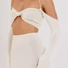 Twist Tie Halter Long Sleeve Bra Top And Maxi Skirt Set>MICAS Sale