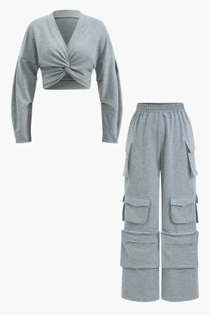 Twisted Knot Top And Pocket Trousers Set>MICAS Best