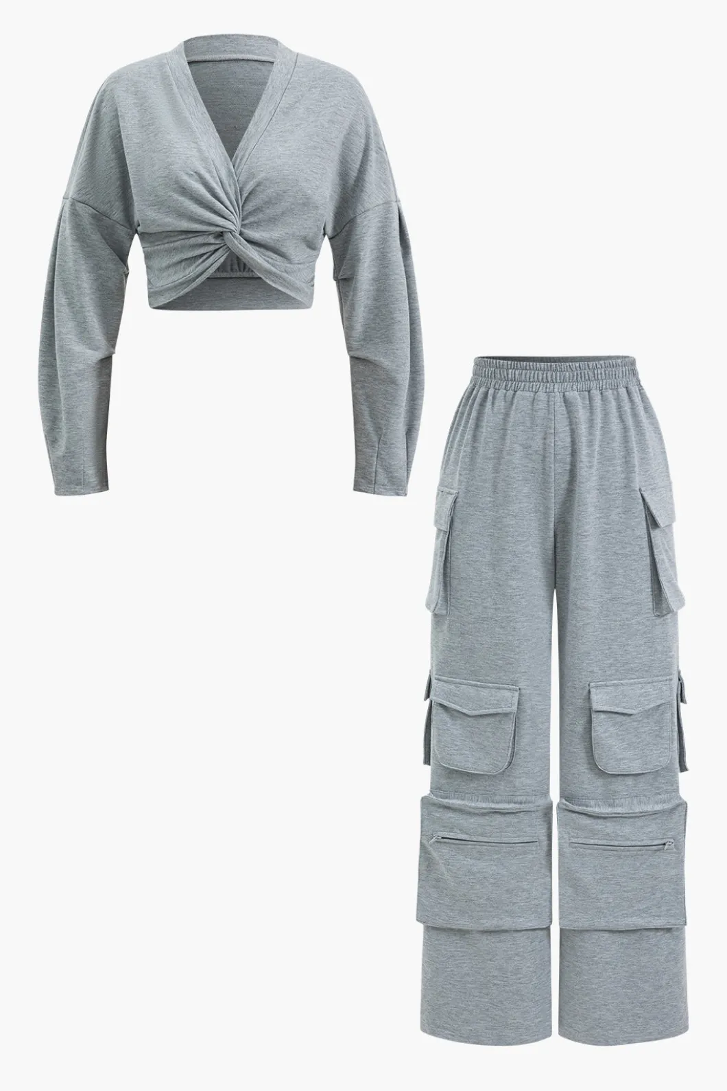 Twisted Knot Top And Pocket Trousers Set>MICAS Best