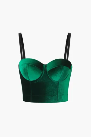 Velvet Bustier Cami Top>MICAS Fashion