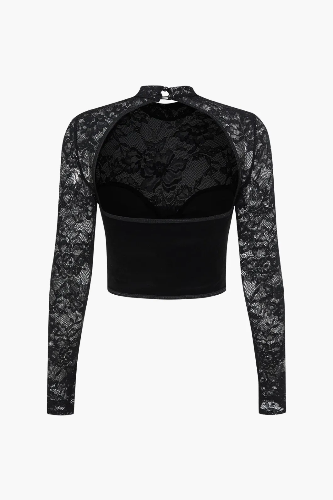 Velvet Patchwork Corset Backless Long-Sleeve Top>MICAS Clearance