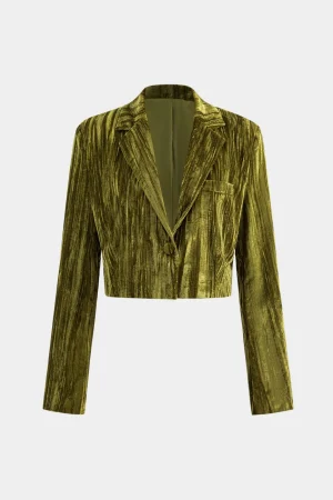 Velvet Pocket Long Sleeve Jacket>MICAS Outlet