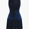 Velvet Sleeveless Mini Dress With Bow Detail>MICAS Sale