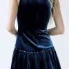 Velvet Sleeveless Mini Dress With Bow Detail>MICAS Sale