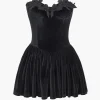 Velvet Strapless Sleeveless Mini Dress>MICAS Outlet