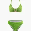 Velvet Textured U-ring Bikini And Sarong 3pc Set>MICAS Outlet