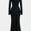 V-Neck Hollow Out Long Sleeve Maxi Dress>MICAS Sale