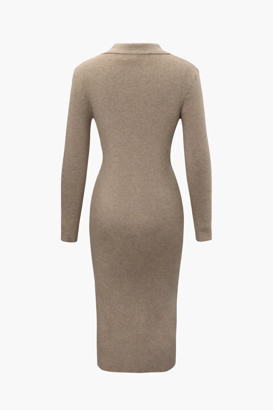 V-Neck Long Sleeve Mid-Length Sweater Dress>MICAS Outlet