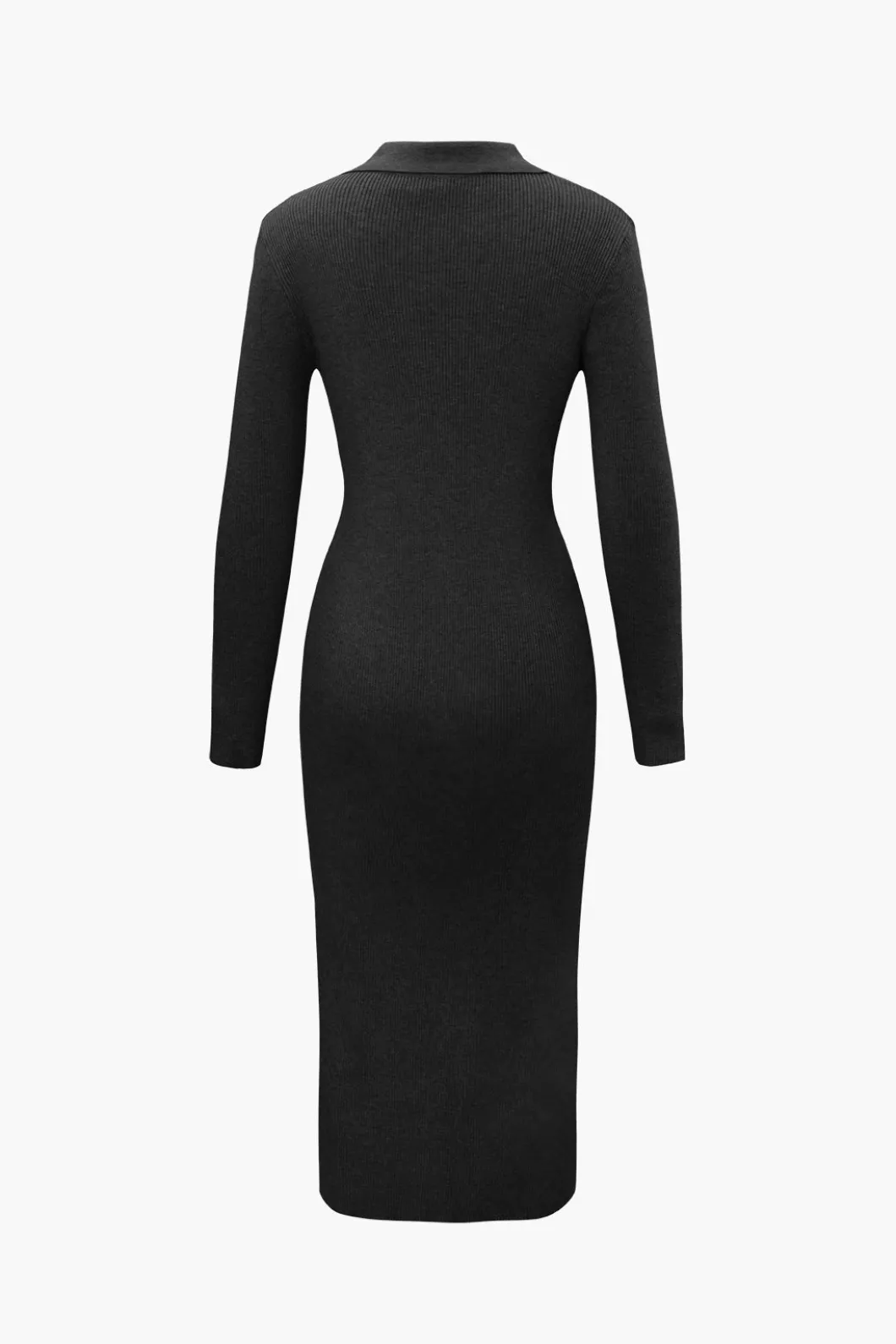 V-Neck Long Sleeve Mid-Length Sweater Dress>MICAS Outlet