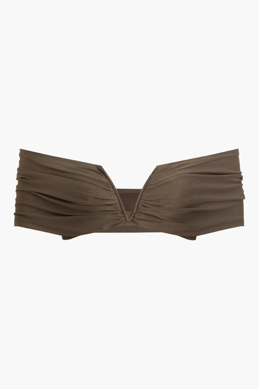 V-neck Ruched Top And V-shape Cut Waist Maxi Skirt Set>MICAS Online