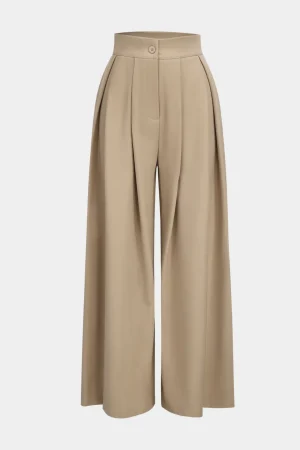 Wide Leg Pleated Trousers>MICAS Clearance