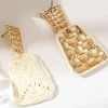 Woven Raffia Drop Earrings>MICAS Hot