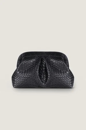 Woven Ruched Clutch Bag>MICAS Discount