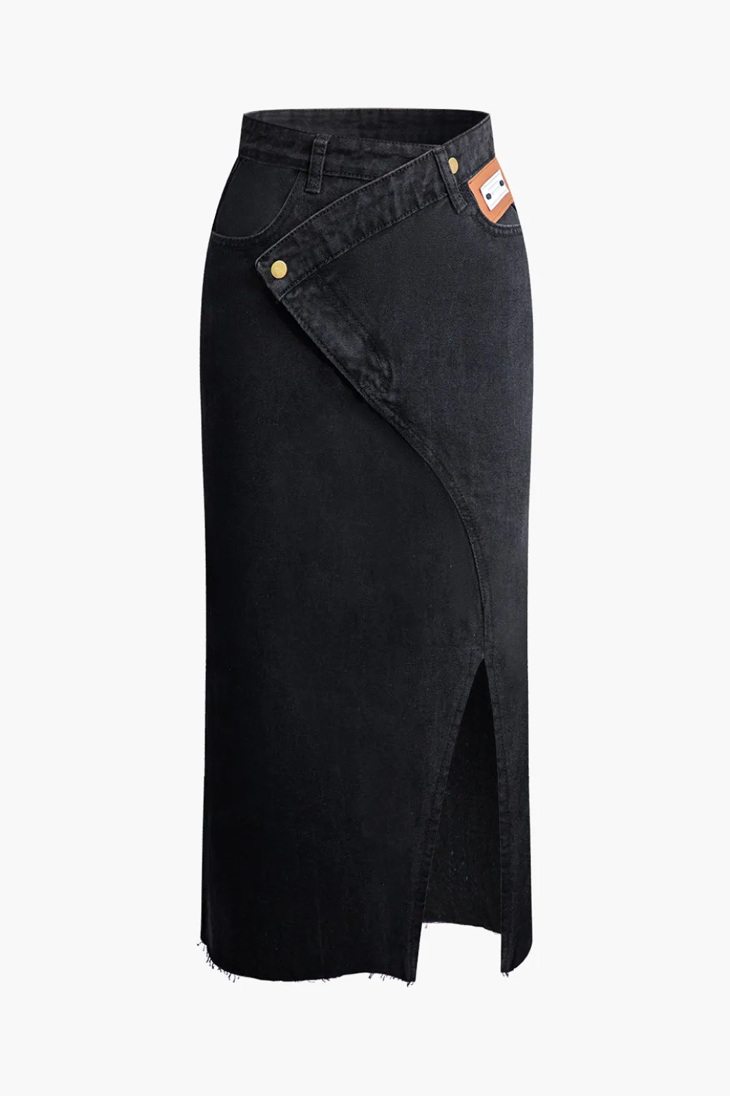Wrap Split Denim Midi Skirt>MICAS Discount