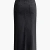 Wrap Split Denim Midi Skirt>MICAS Discount