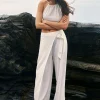 Wrap Tie Linen Wide Leg Pants>MICAS Hot