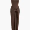 Wrap Tie Sleeveless Maxi Dress>MICAS Clearance