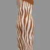 Zebra Print Asymmetrical Midi Dress>MICAS New