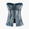 Zip Front Strapless Corset Top>MICAS Online