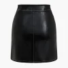 Zip-Front Faux Leather Mini Skirt>MICAS Sale