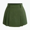 Zipper Back Pleated Mini Skort>MICAS New