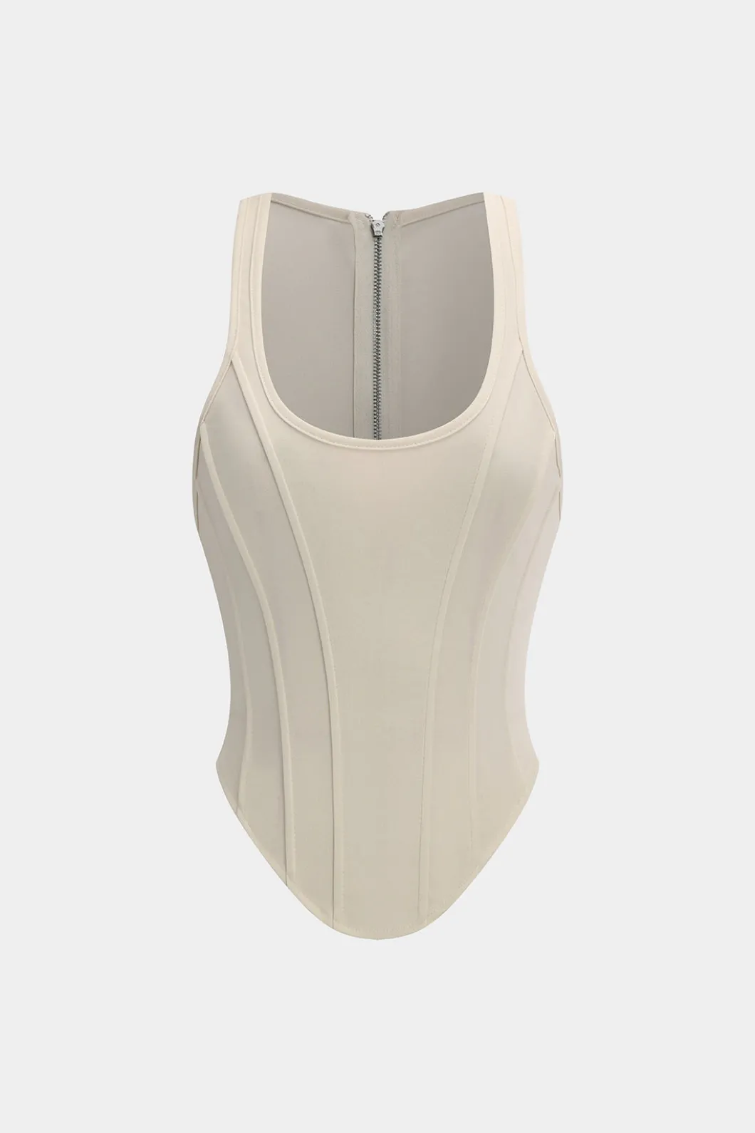 Zipper Tie-Up Corset Waist Tank Top>MICAS Best