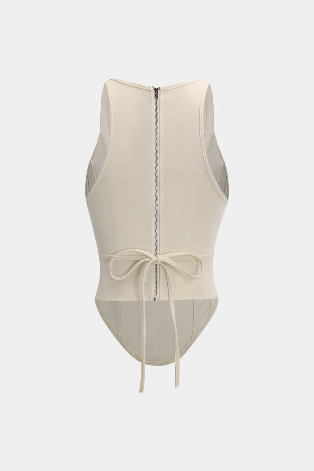 Zipper Tie-Up Corset Waist Tank Top>MICAS Best