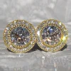 Zircon Shiny Round Diamond Earrings>MICAS Online